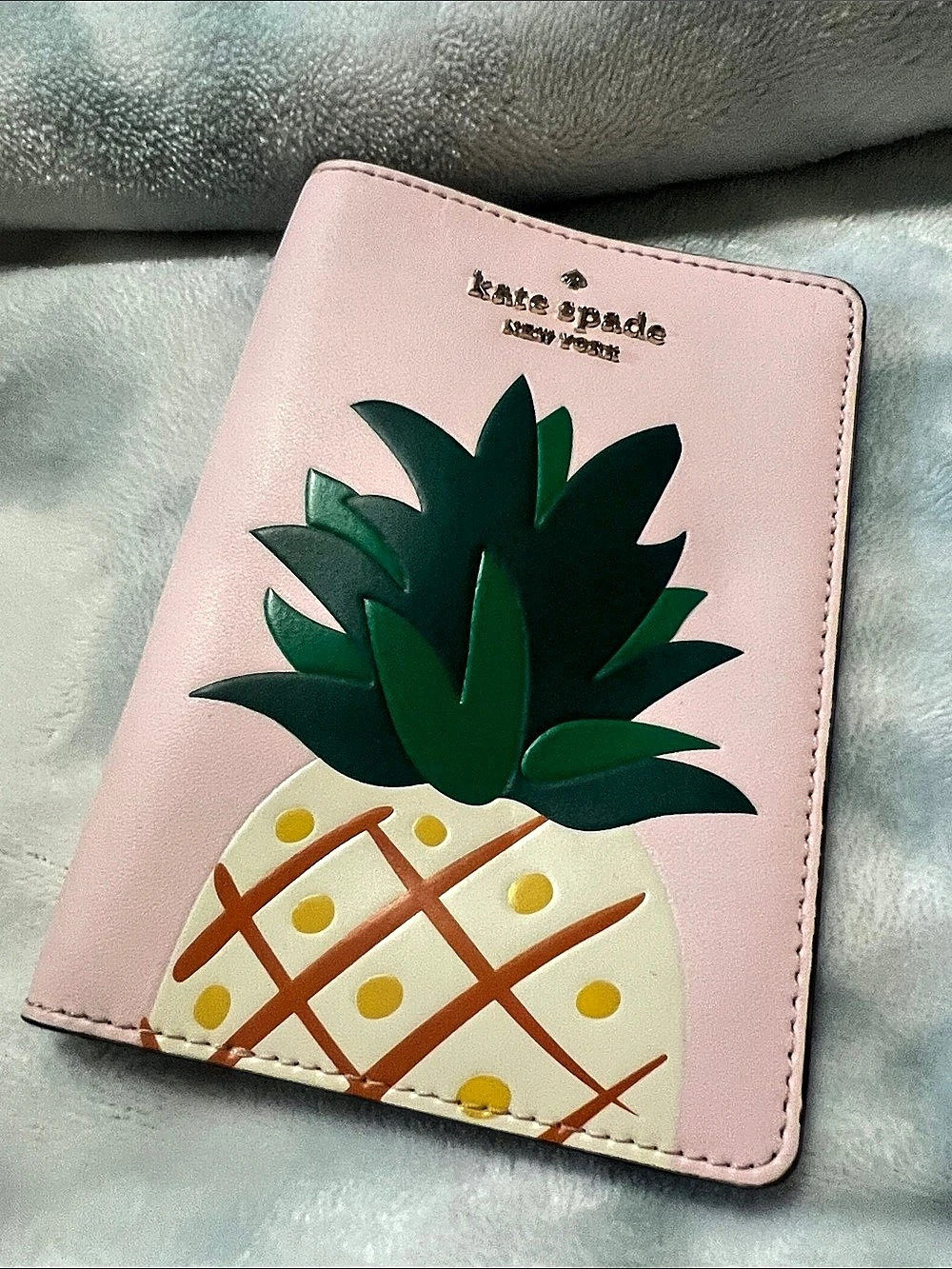kate spade Colada Pineapple Print Wallet Holder Pink & Green